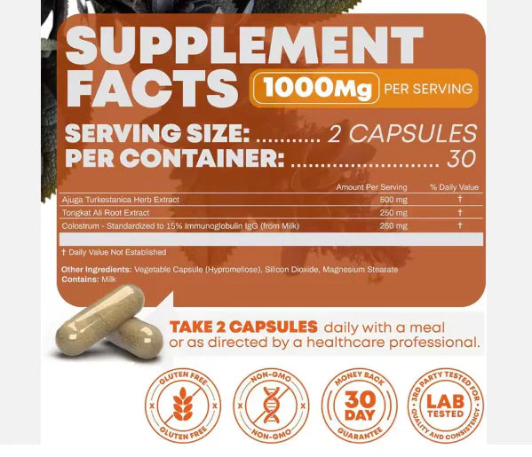 Capsules de testostérone turkestérone tongkat ali - Puissance, Énergie & Croissance Musculaire (CFQ)