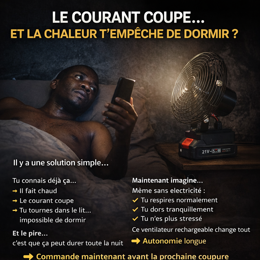 VENTILATEUR RECHARGEABLE PORTABLE
