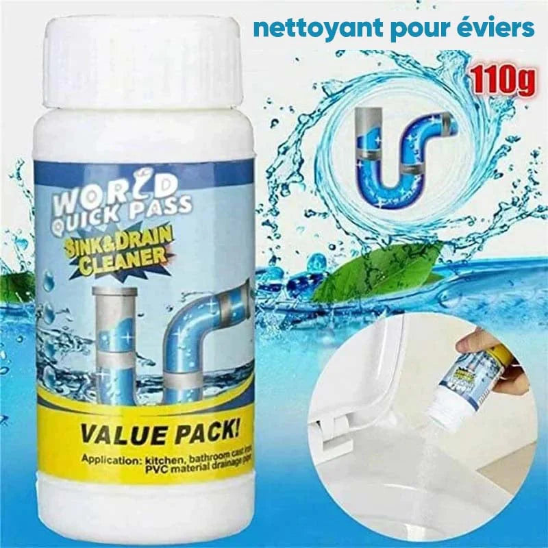 Déboucheur Nettoyant Puissant pour Éviers et Canalisations