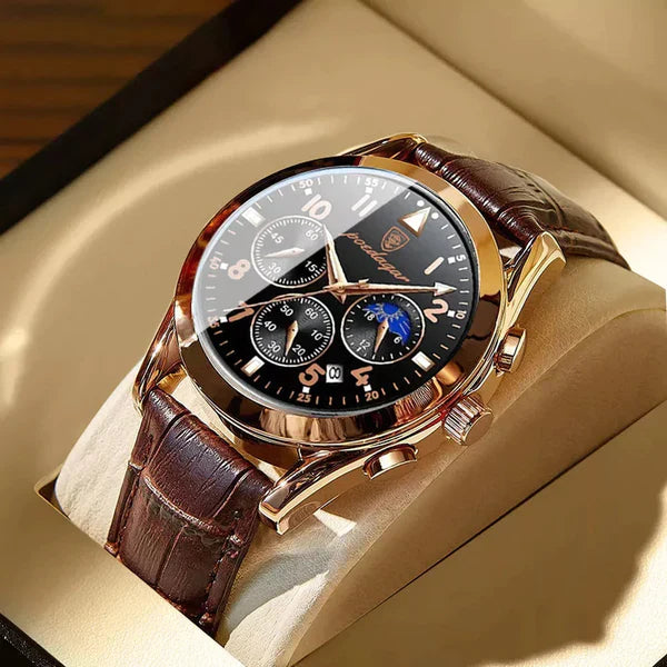 Montre suisse en cuir imperméable CMR