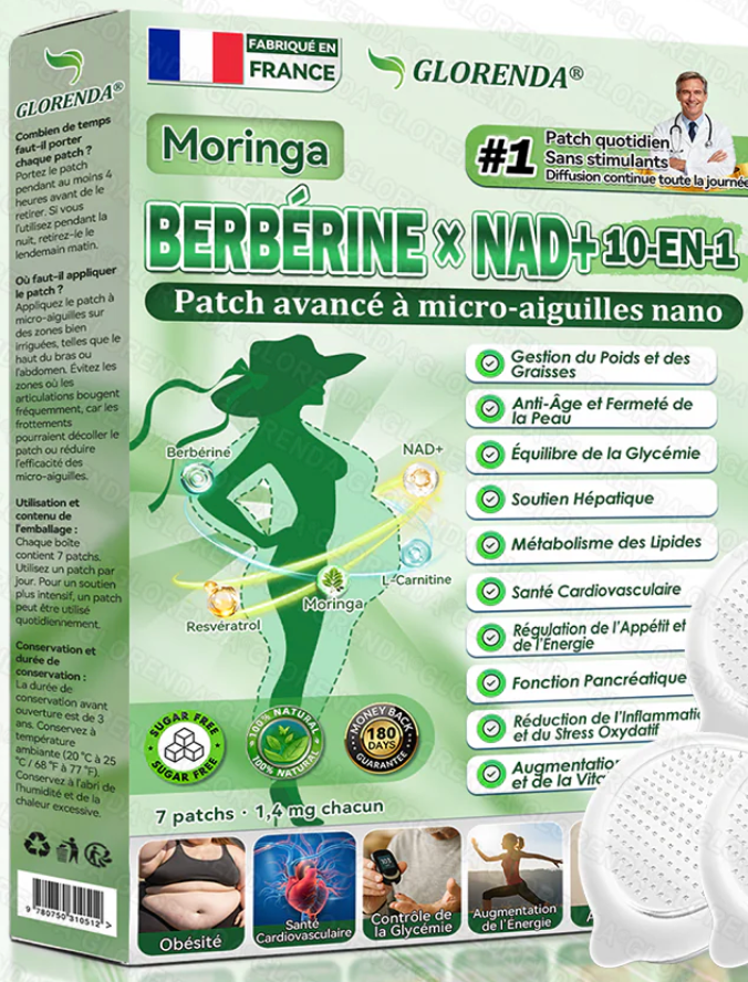 Berberine × NAD+ 10-en-1 Nano Microneedle Avancé Patch • (Une seule fois par jour) V Pour l'obésité, peau relâchée, diabète, apnée du sommeil, problèmes articulaires, et bien plus