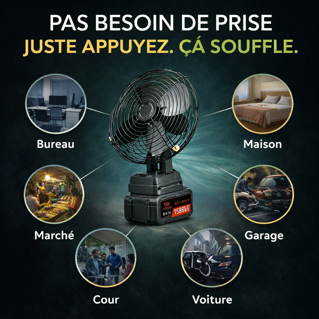 VENTILATEUR RECHARGEABLE PORTABLE