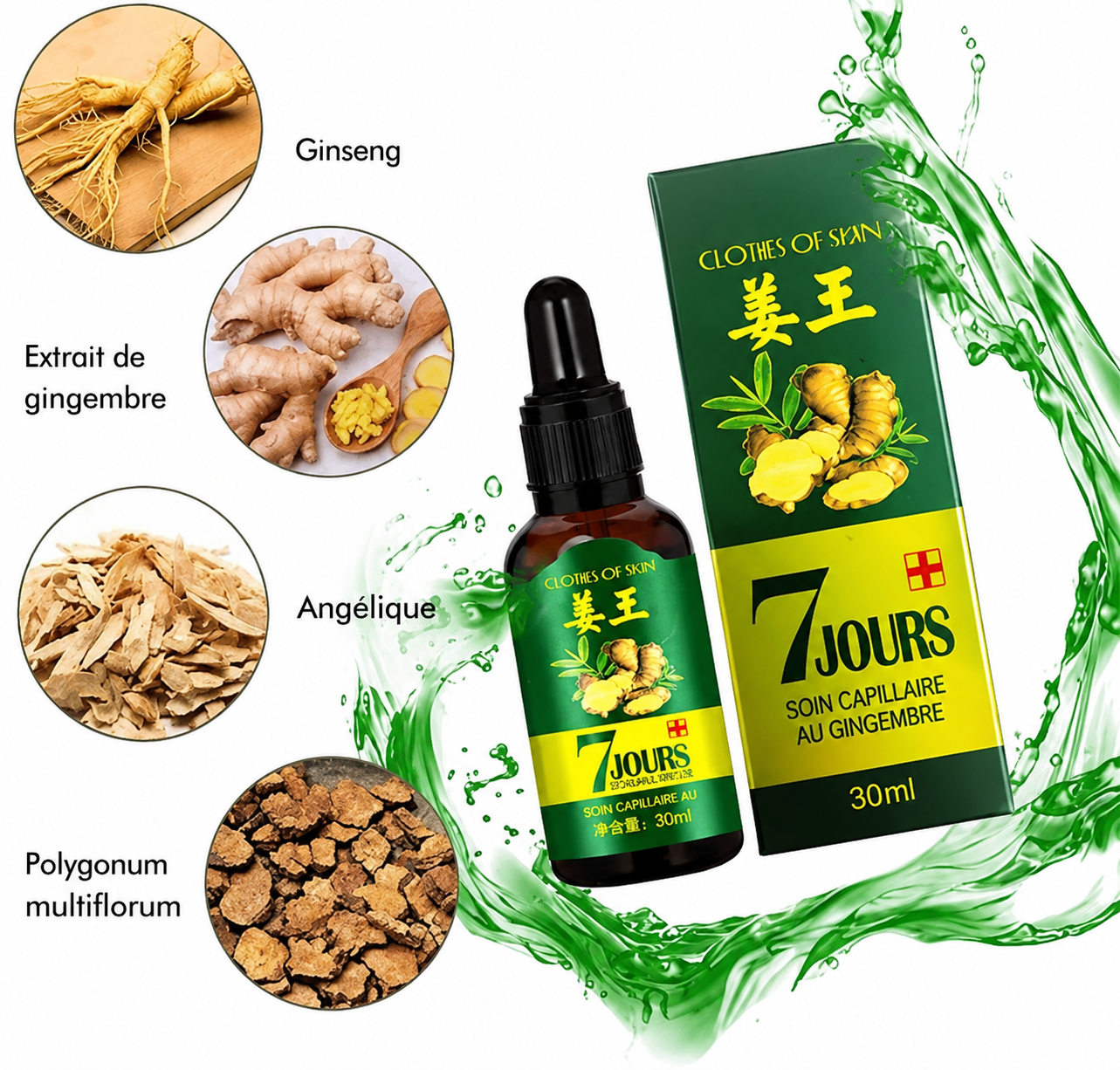 Sérum de croissance des cheveux 7 jours
