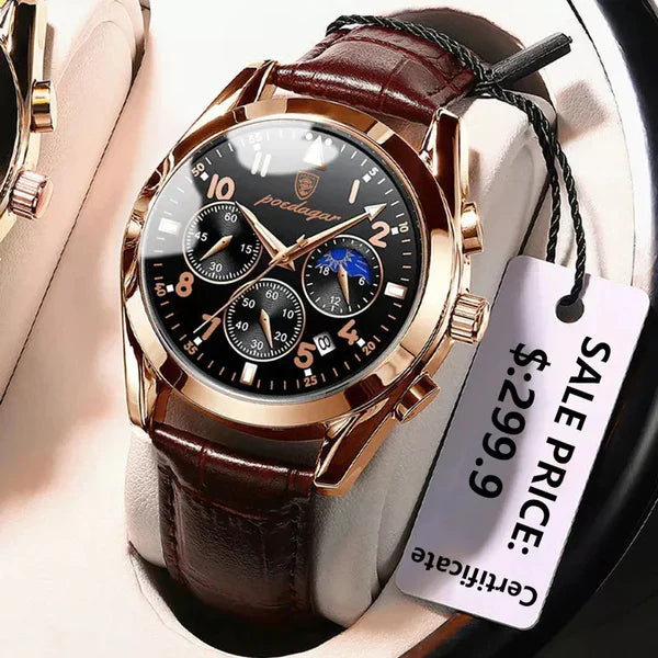 Montre suisse en cuir imperméable CMR
