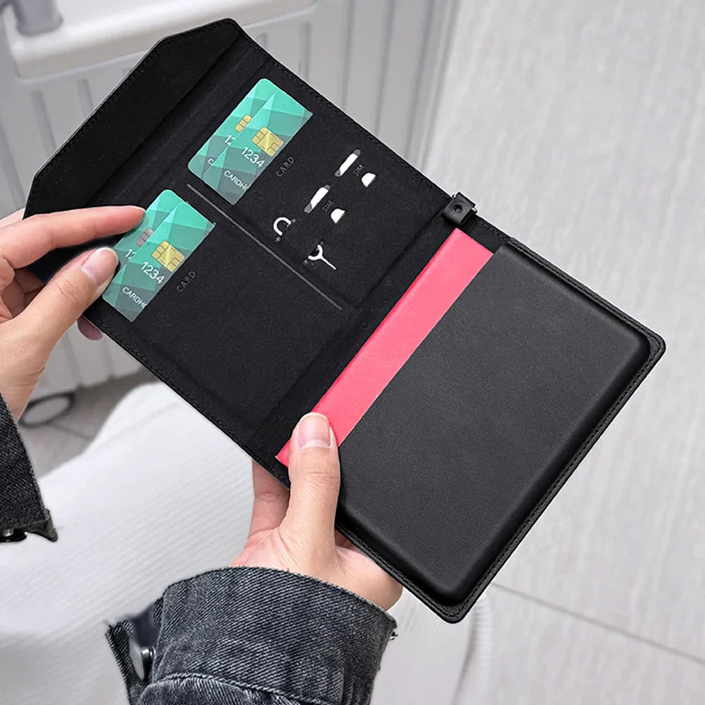 Porte-Passeport de Luxe Multifonction-Matière synthétique