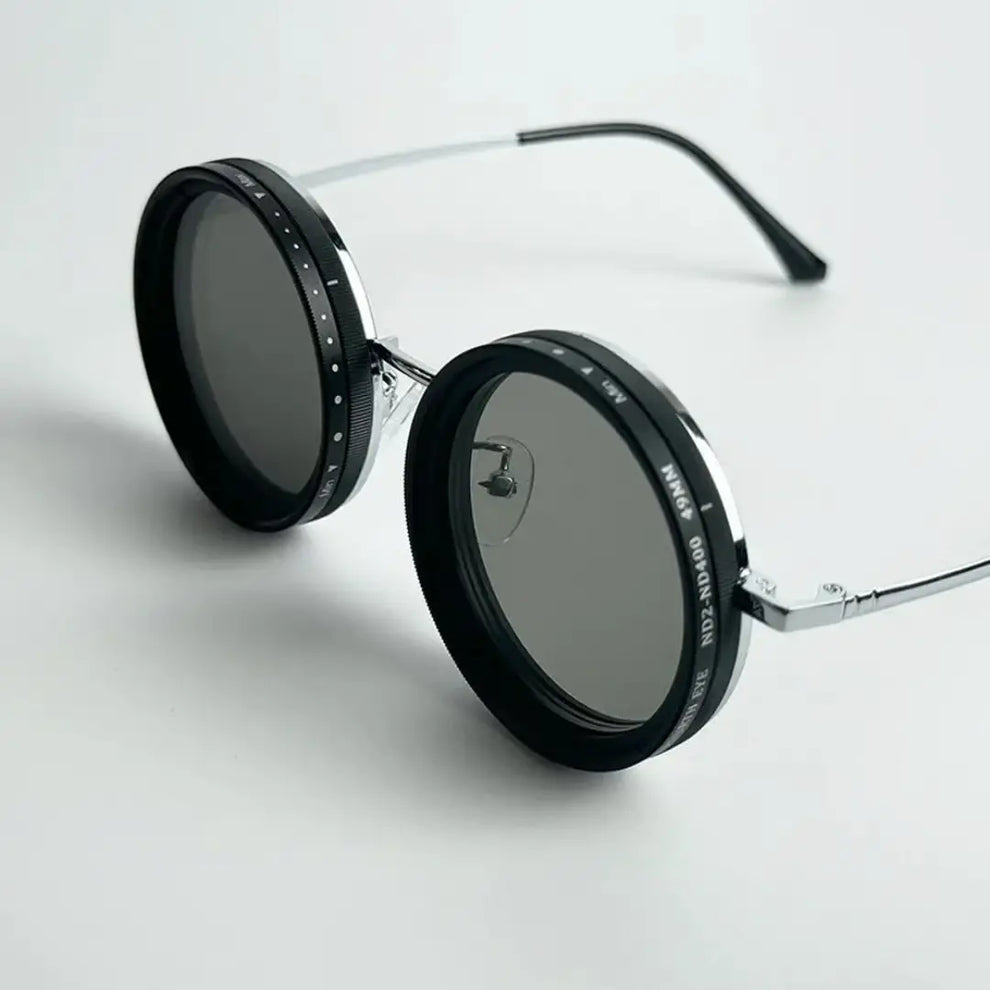 Lunettes De Soleil Rondes Polarisées À Teinte Réglable